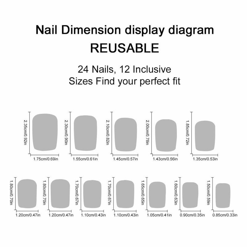 juggssa French Press on Nails Medium Square Fake Nails White French Tip Nails Press on False Nails with Flower Glitter Designs Nude Pink Acrylic Fake Nails Kits Spring Glue on Stick on Nails for Women 24PCS - Image 5